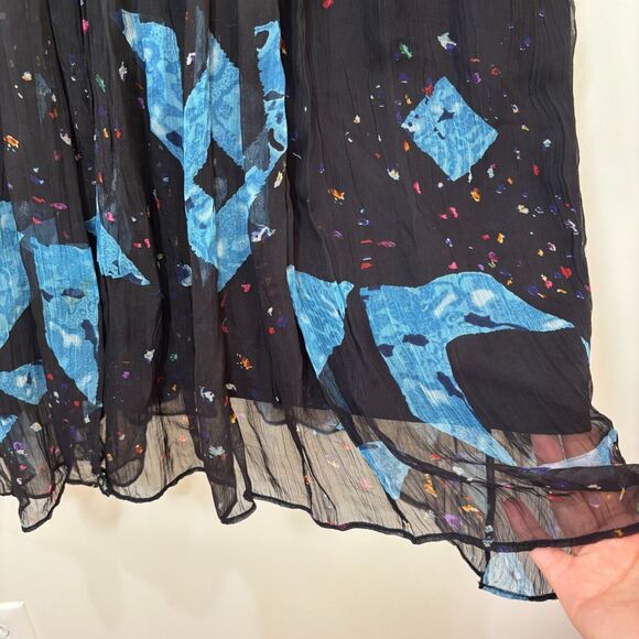 Anthropologie Moulinette Soeurs Lydia Black Beaded Floral Swing Dress 2P Boho - Picture 5 of 11